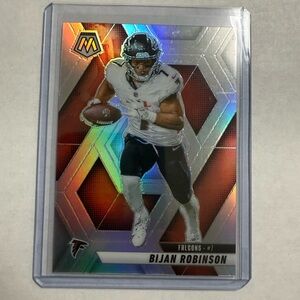 🔥2025 Panini Mosaic Bijan Robinson Silver PRIZM #166 Atlanta Falcons